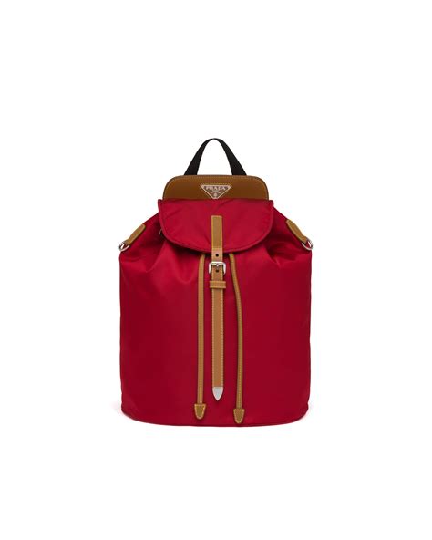 fire engine red prada|Fire Engine Red/caramel Nylon and Saffiano leather backpack.